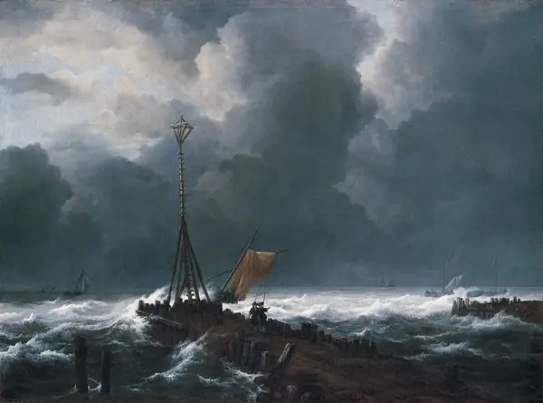 Rough Sea at a Jetty