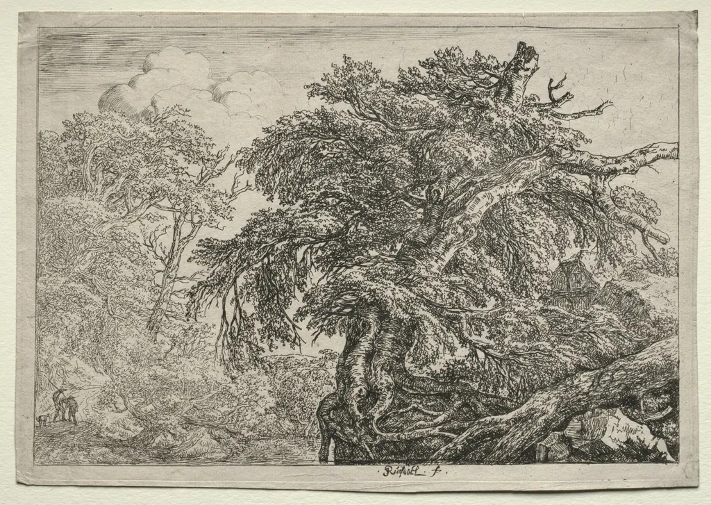 Two Peasants and their Dog, by Jacob van Ruisdael, 1650
