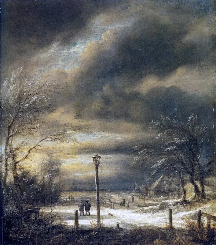 Winter Landscape near Haarlem, by Jacob van Ruisdael, oil, 1670