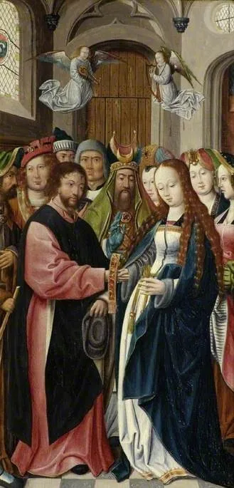 Marriage of the Virgin (polyptych), by Jacob van Utrecht, oil, 1514