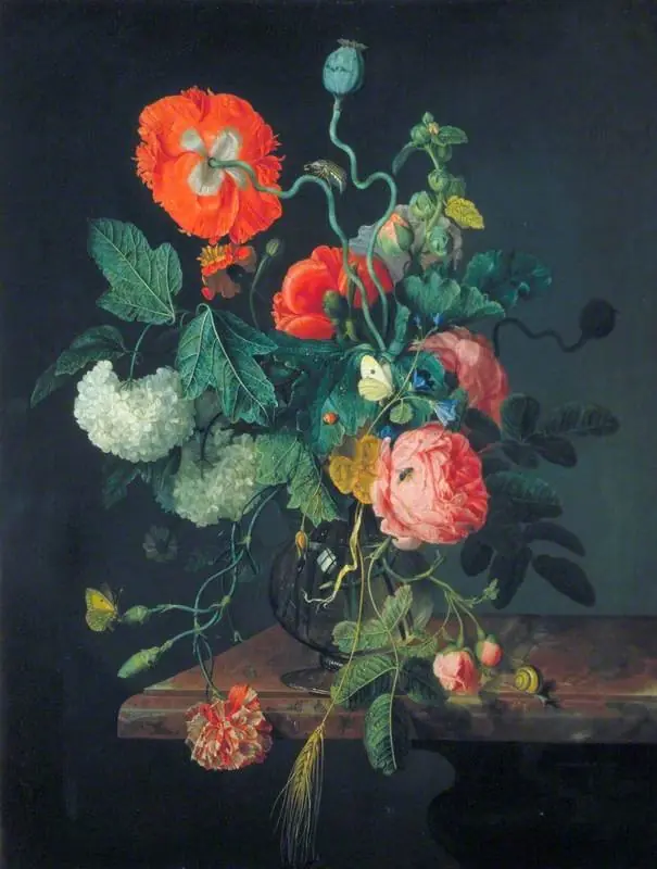 Flowers in a Glass Vase, by Jacob van Walscapelle