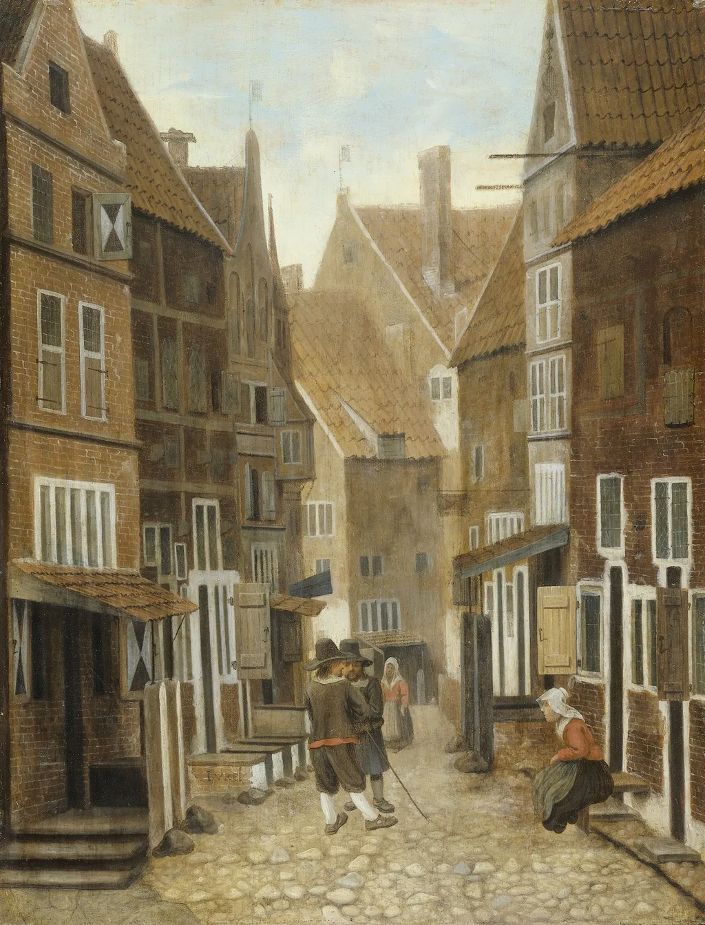 View of a town, by Jacob Vrel, oil, 1658