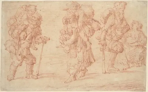 Three Pairs of Beggars with Babies, by Jacob Weyer