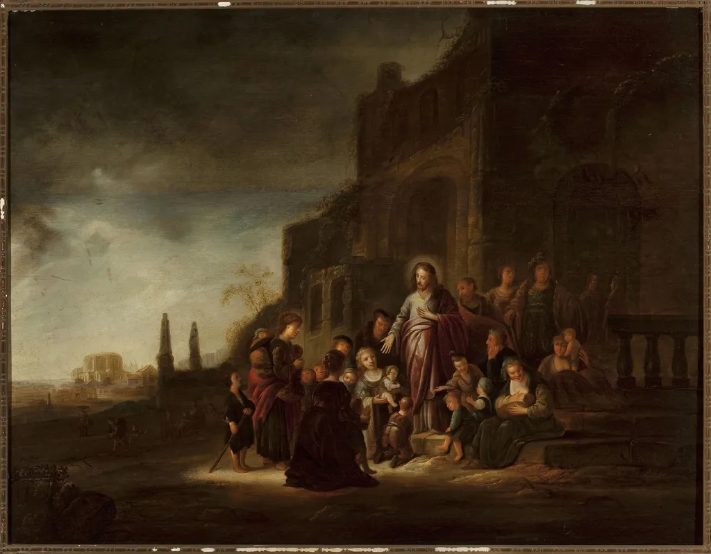Christ among children, by Jacob Willemsz de Wet, oil, 1660