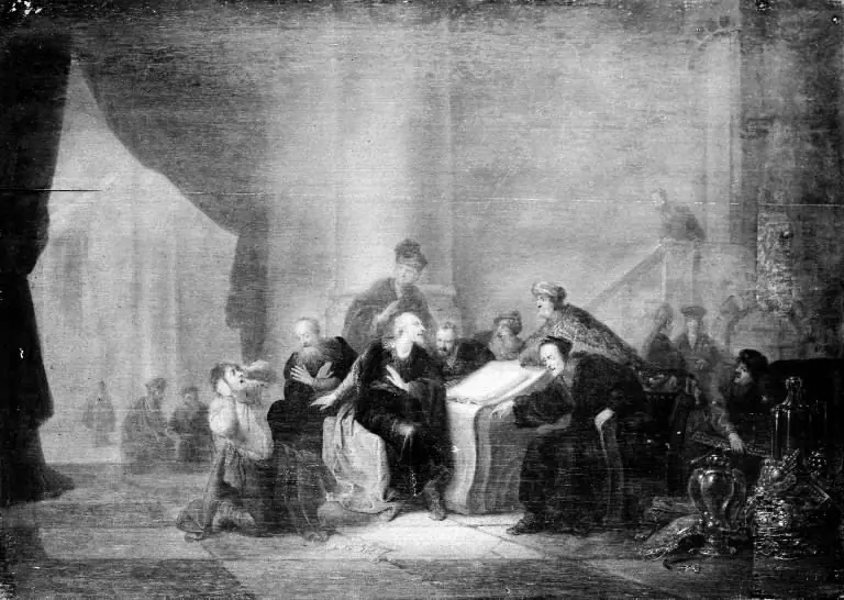 Judas Casts down the Pieces of Silver in the Temple, by Jacob Willemsz de Wet