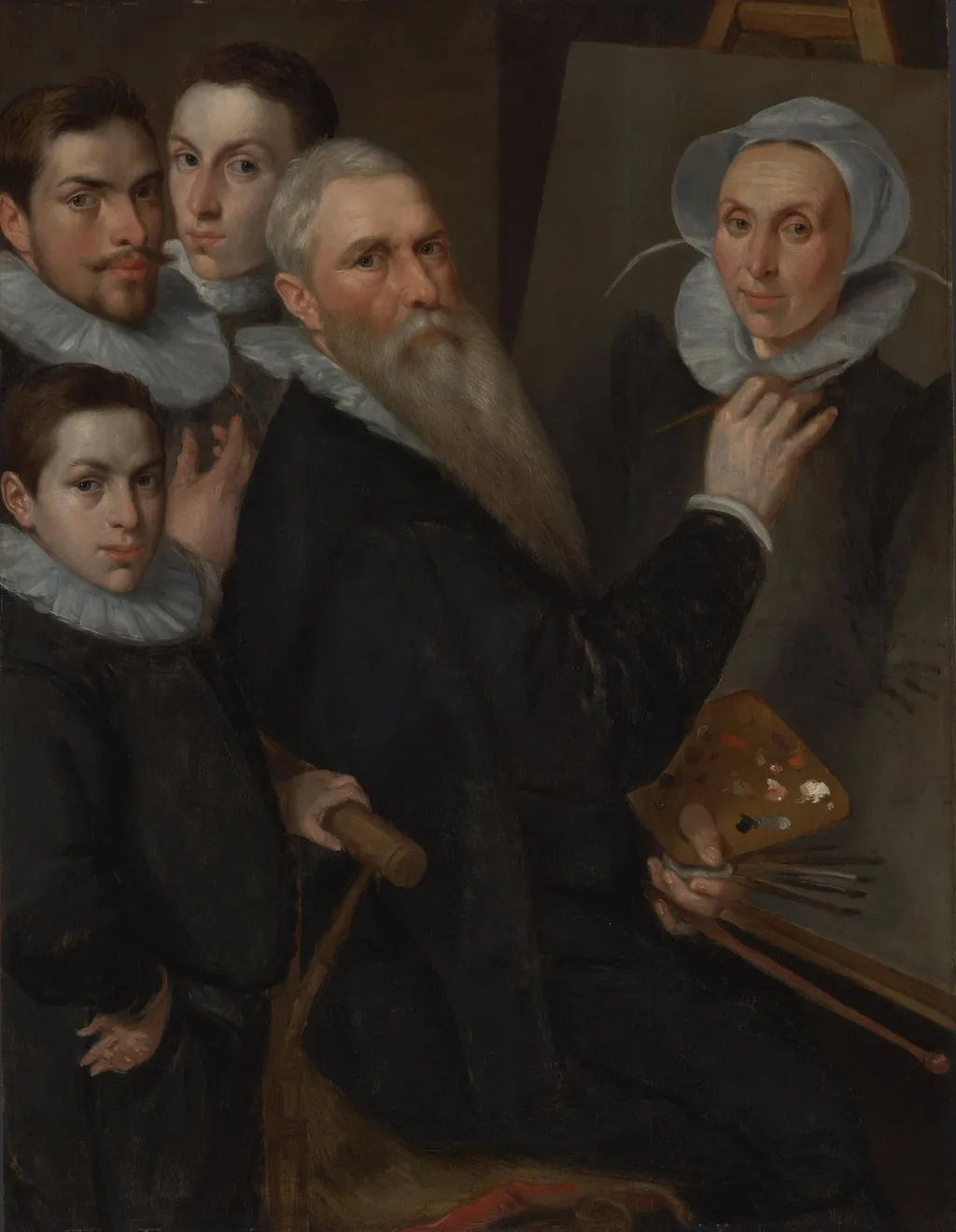 Self-portrait of the Painter with his Family, Jacob Willemsz Delff i (ca. 1540/45-1601), by Jacob Willemsz. Delff, unspecified, 1594