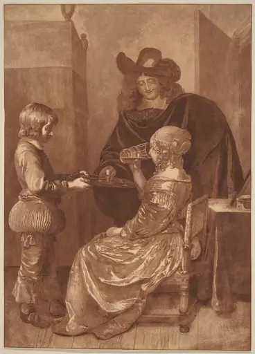 Cavalier and Lady with a Page, by Jacobus Buys