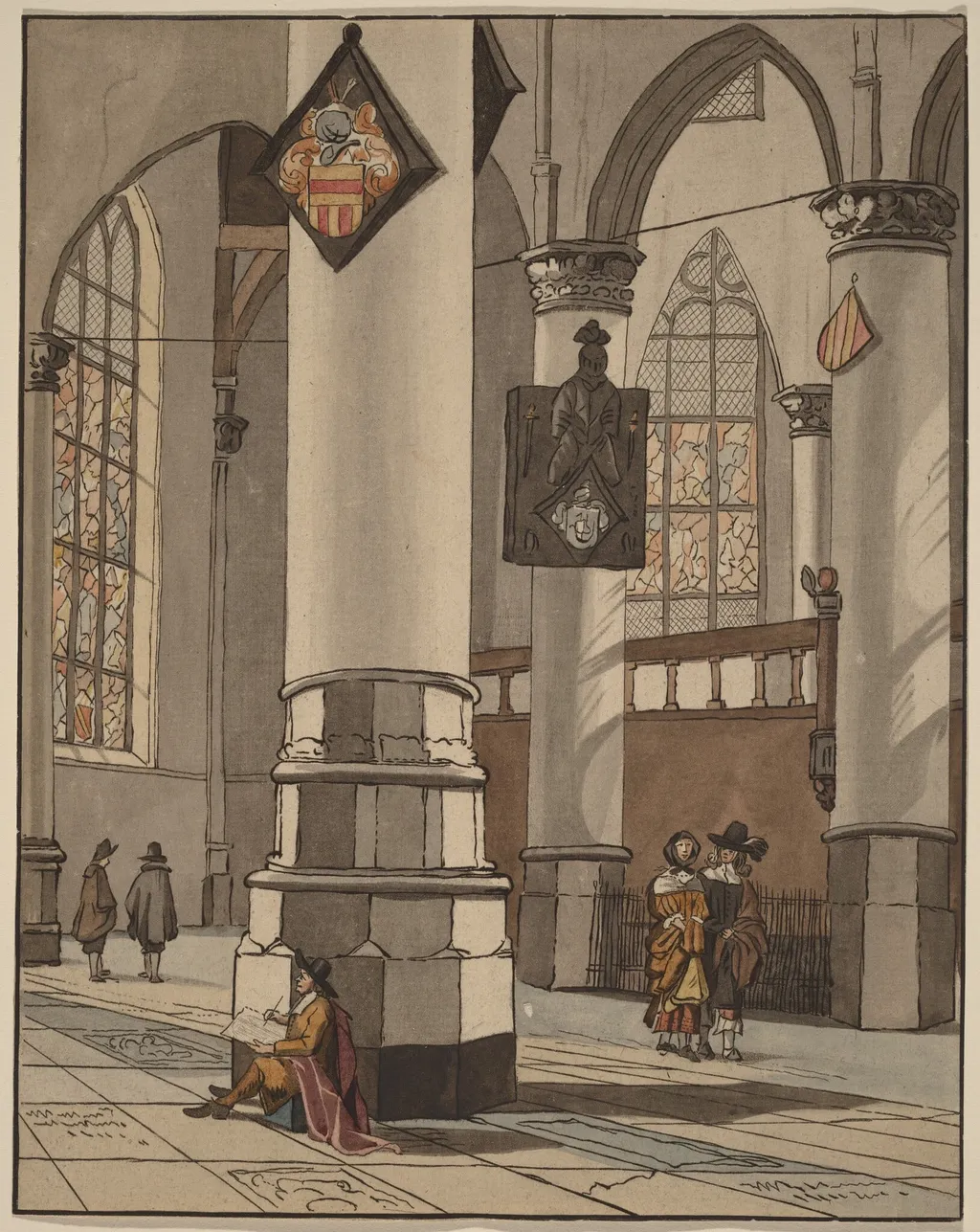 Church Interior, by Jacobus Buys, ink, 1774