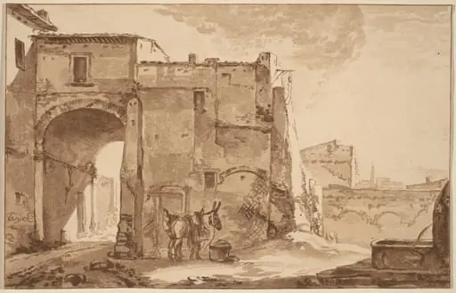 Gateway with Traveler and Mule, by Jacobus Buys