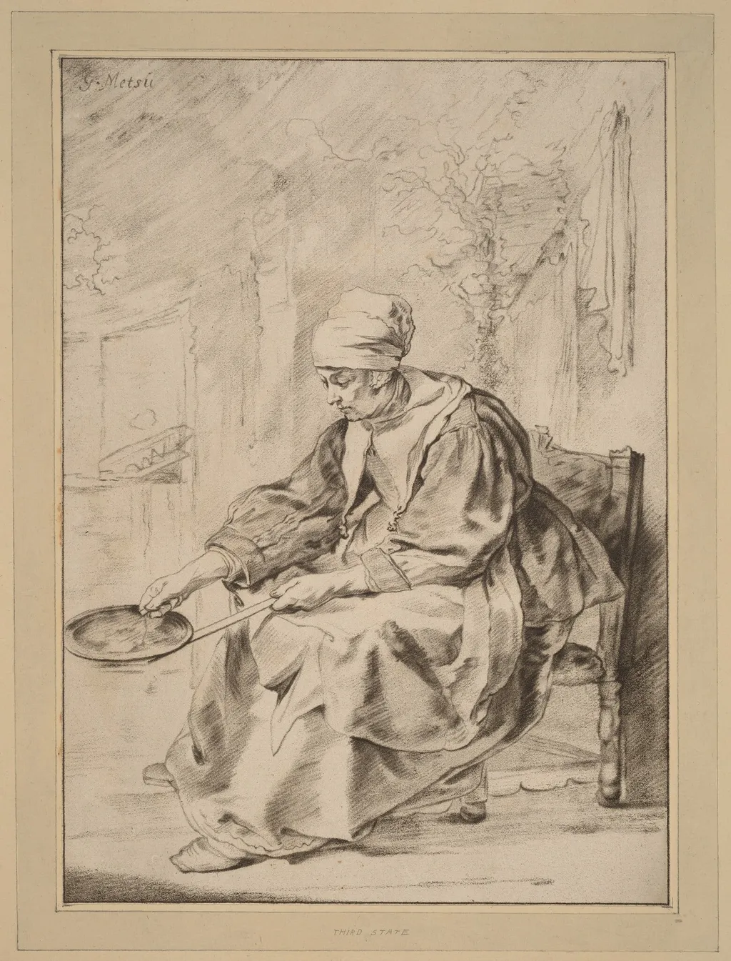 Pancake Woman, by Jacobus Buys, chalk, 1768