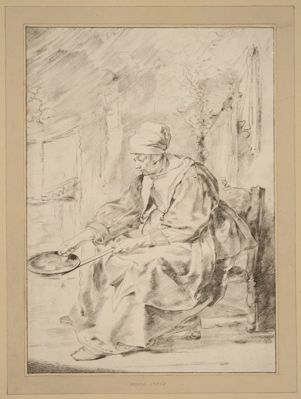 Pancake Woman, by Jacobus Buys, chalk, 1768