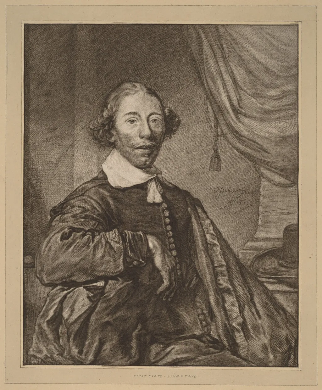 Portrait of a Seated Man, by Jacobus Buys, chalk, 1771