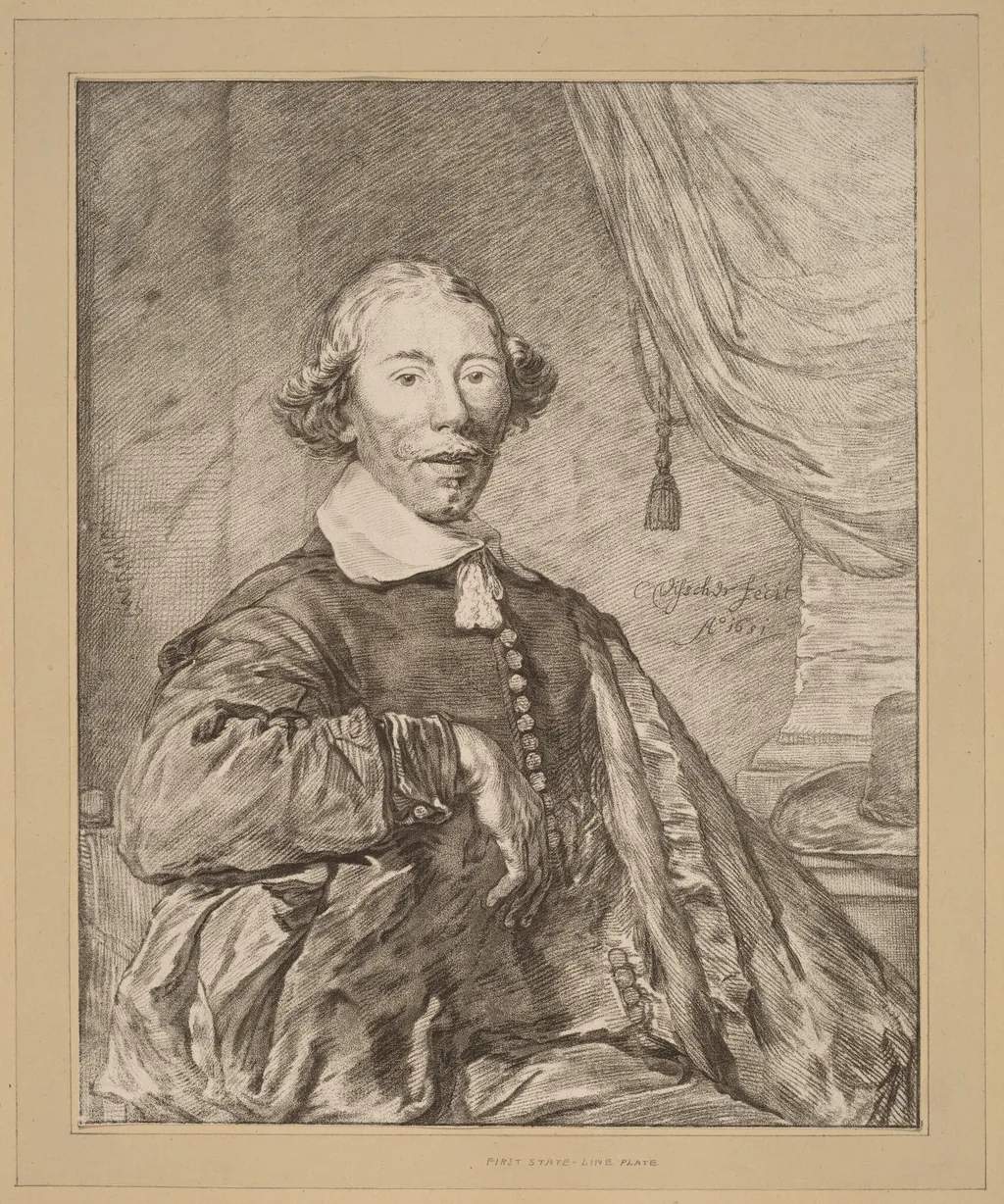 Portrait of a Seated Man, by Jacobus Buys, chalk, 1771