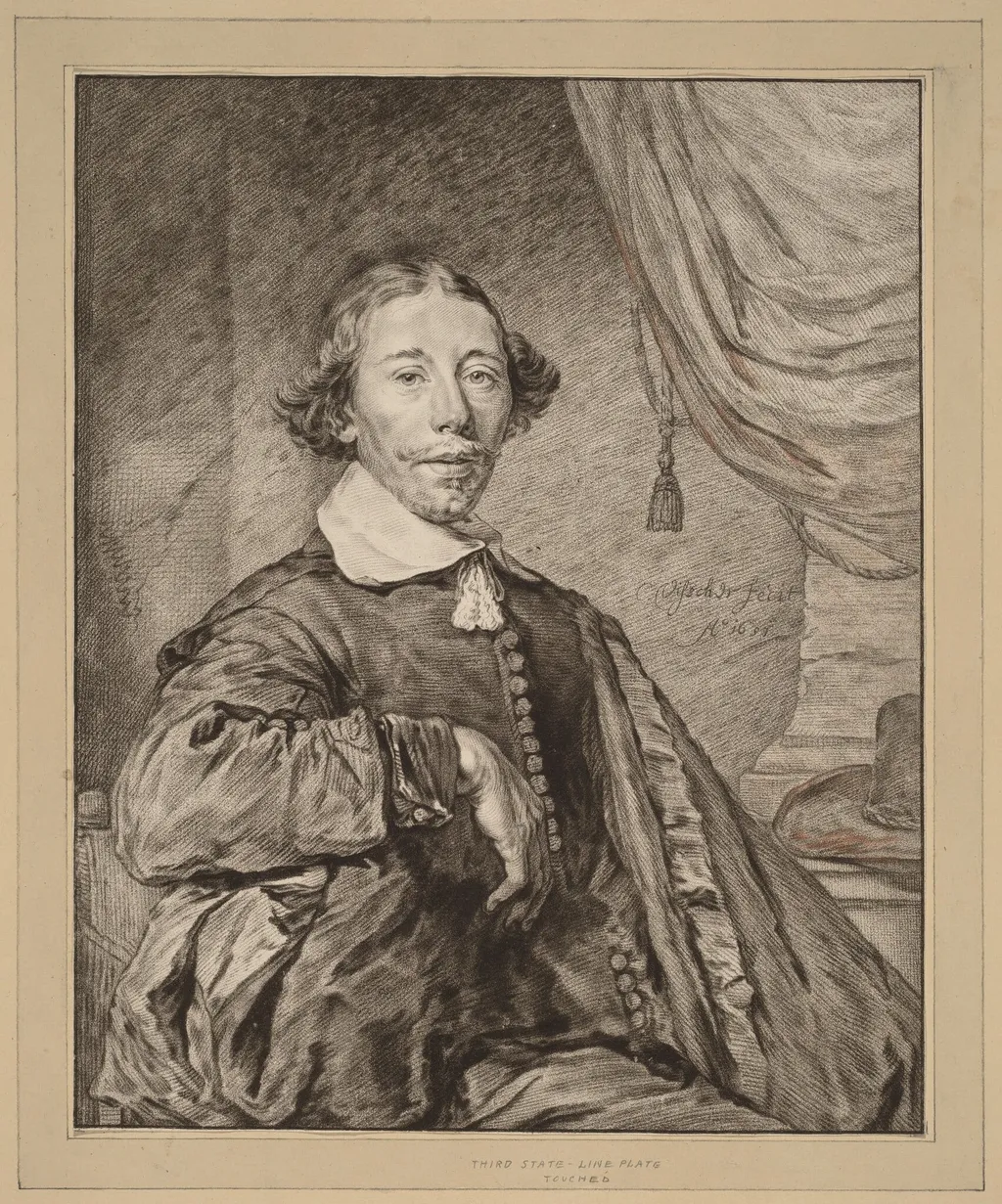 Portrait of a Seated Man, by Jacobus Buys, chalk, 1771
