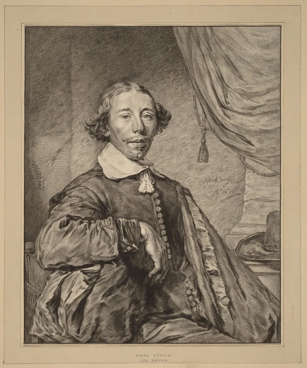 Portrait of a Seated Man, by Jacobus Buys, chalk, 1771