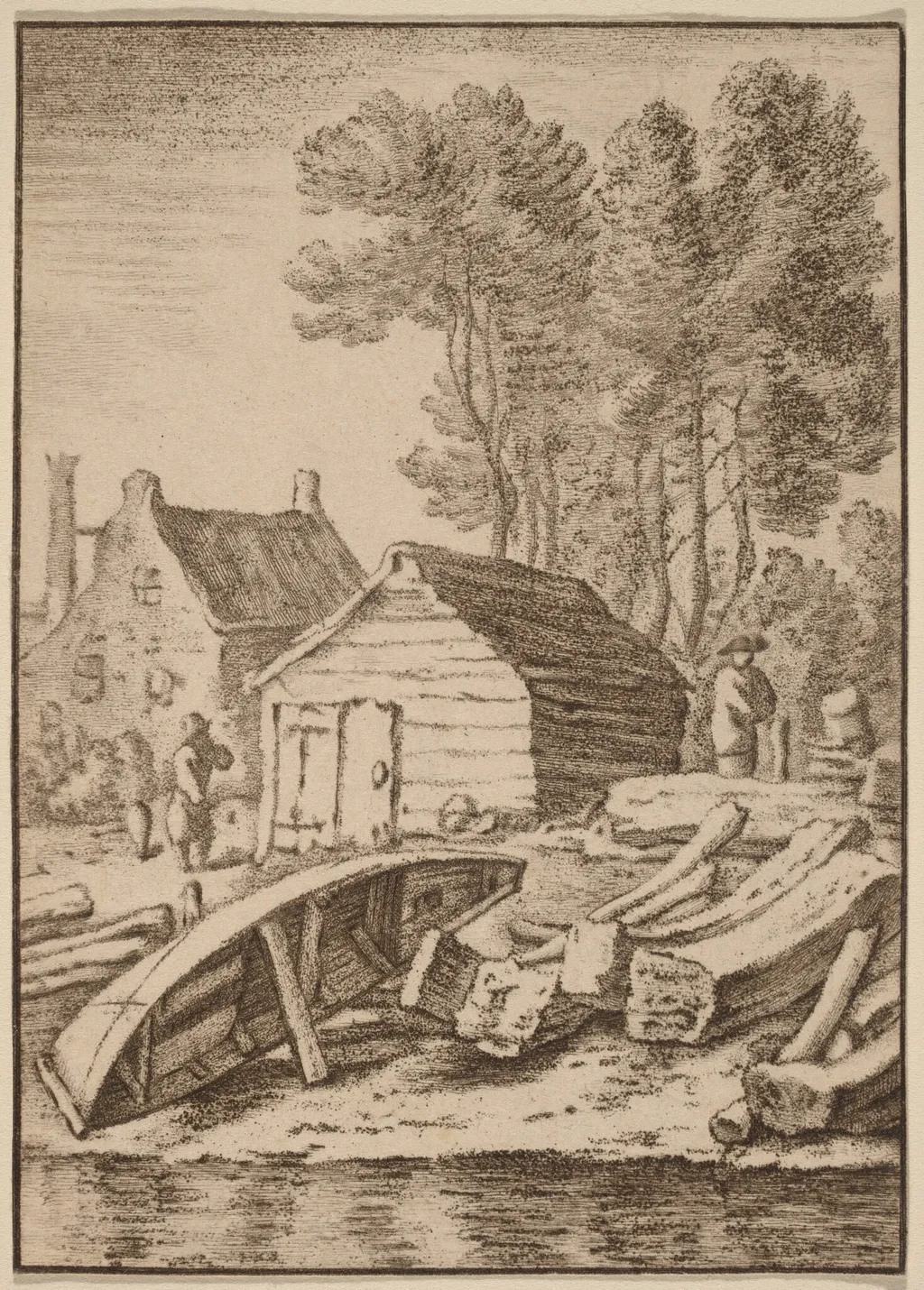 Shipyard, by Jacobus Buys, chalk, 1761
