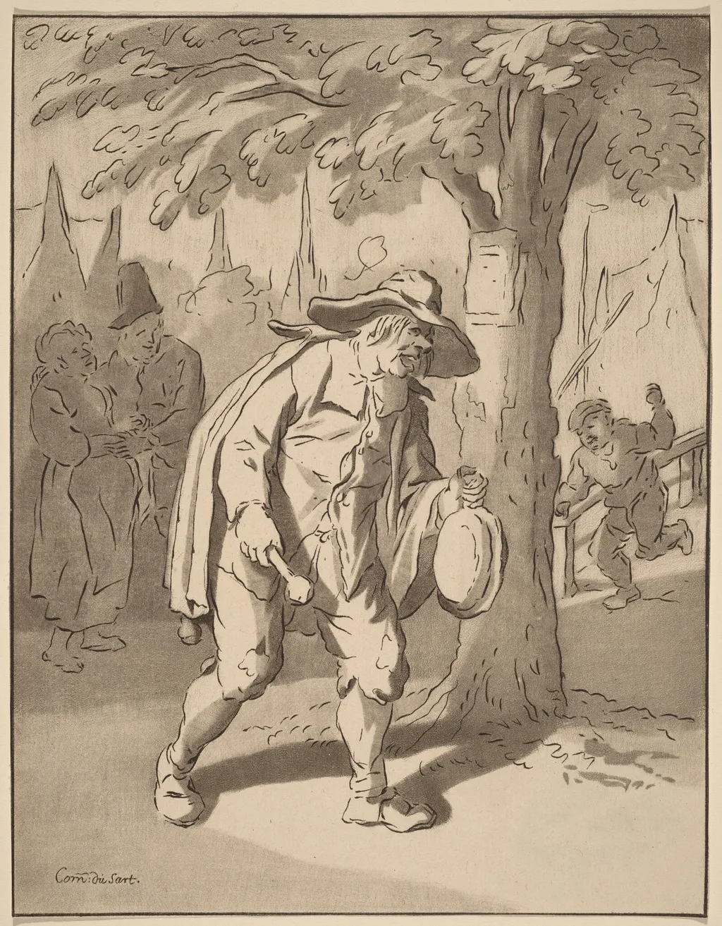 Town Crier, by Jacobus Buys, chalk, 1776