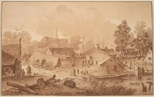 Village with Pond, by Jacobus Buys