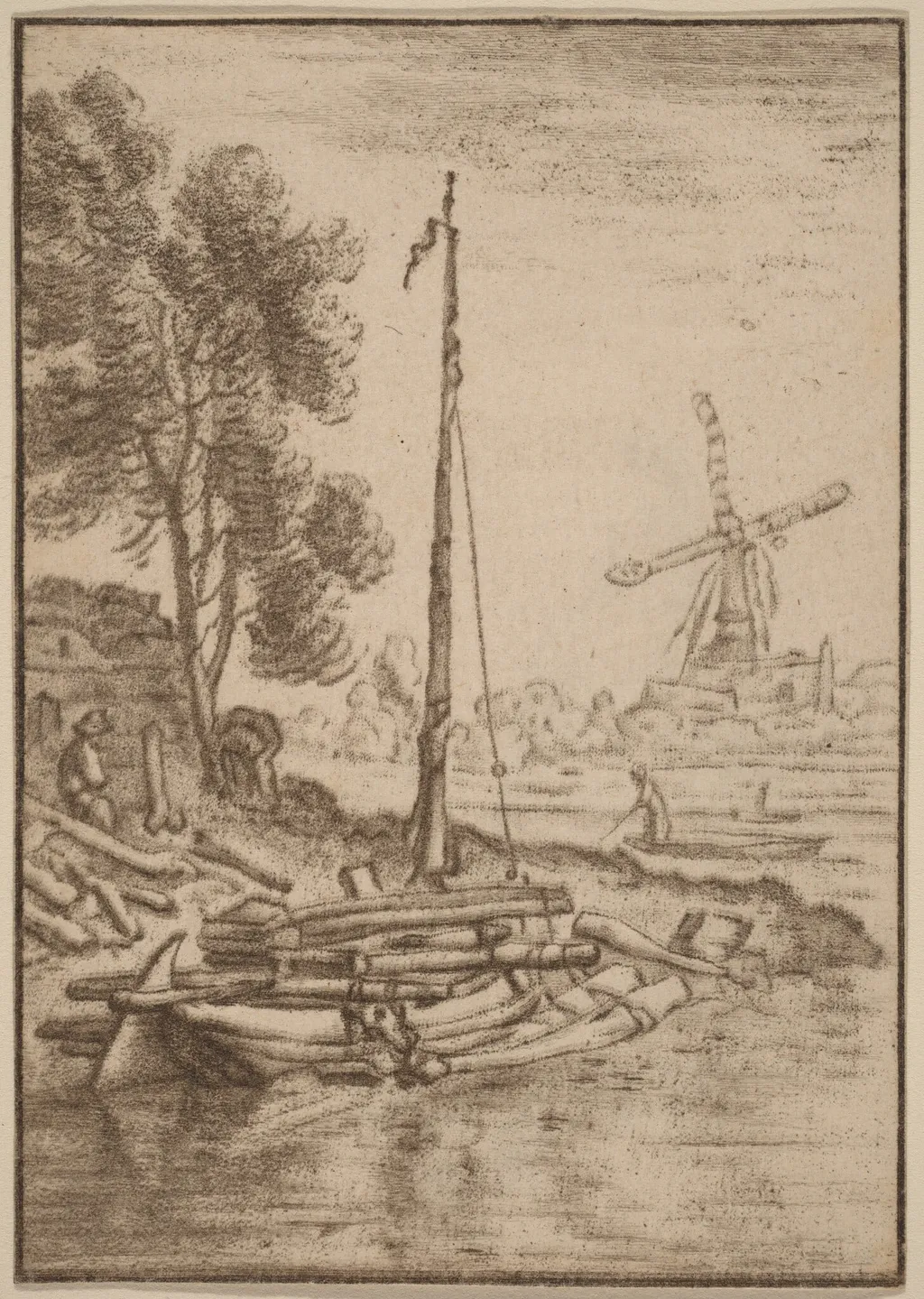 Winding River, by Jacobus Buys, chalk, 1761