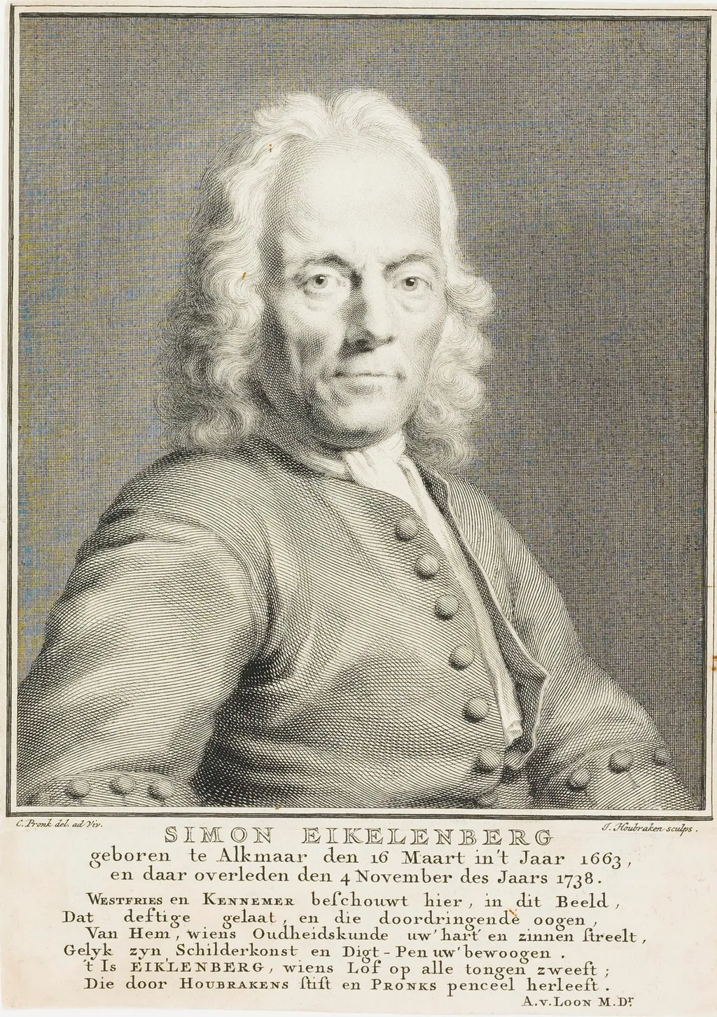 Simon Eikelenberg, by Jacobus Houbraken, 1749