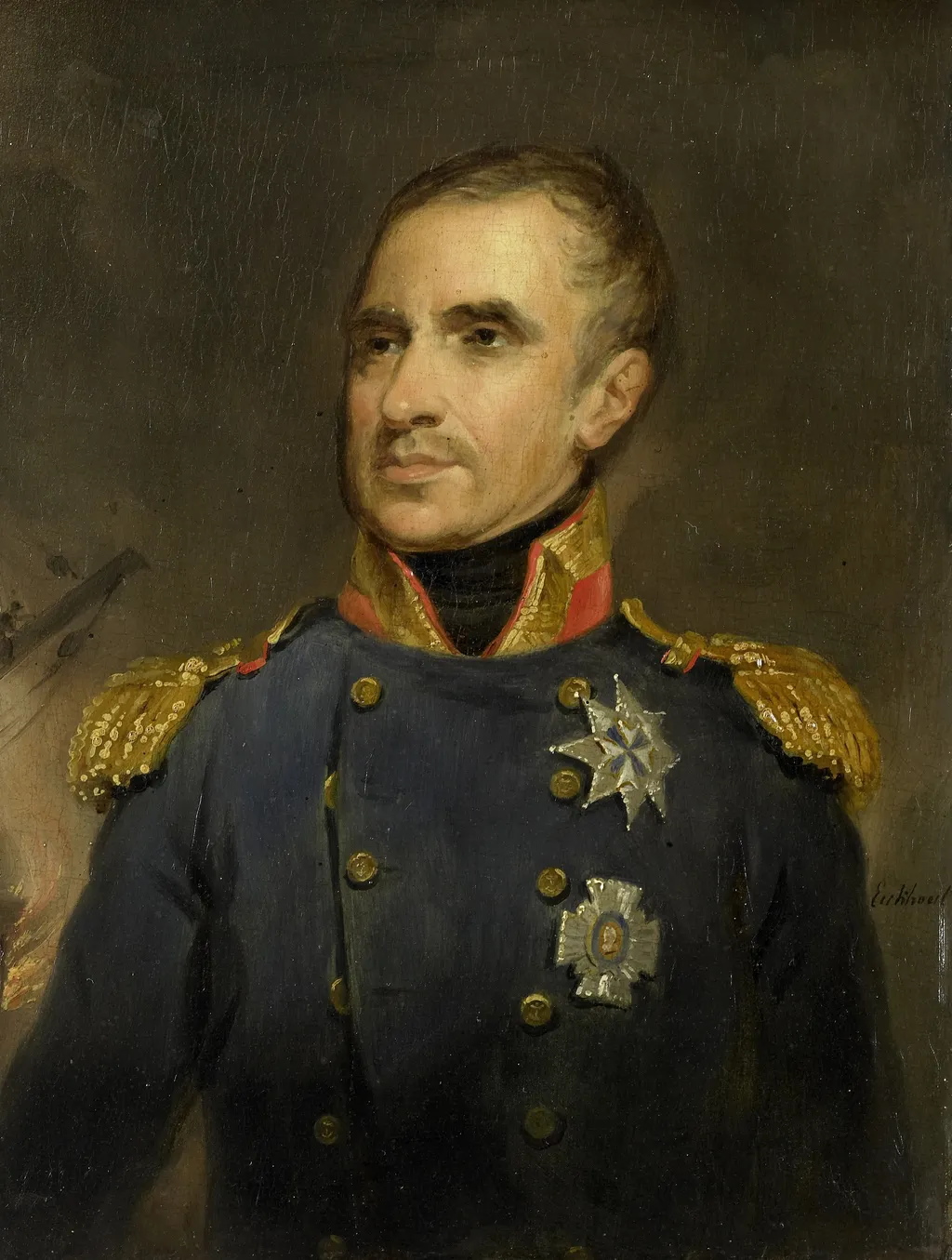 Portrait of Jonkheer Theodorus Frederik van Capellen, Vice-Admiral and Commander of the Dutch Squadron at Algiers in 1816, by Jacobus Josephus Eeckhout, oil, 1835