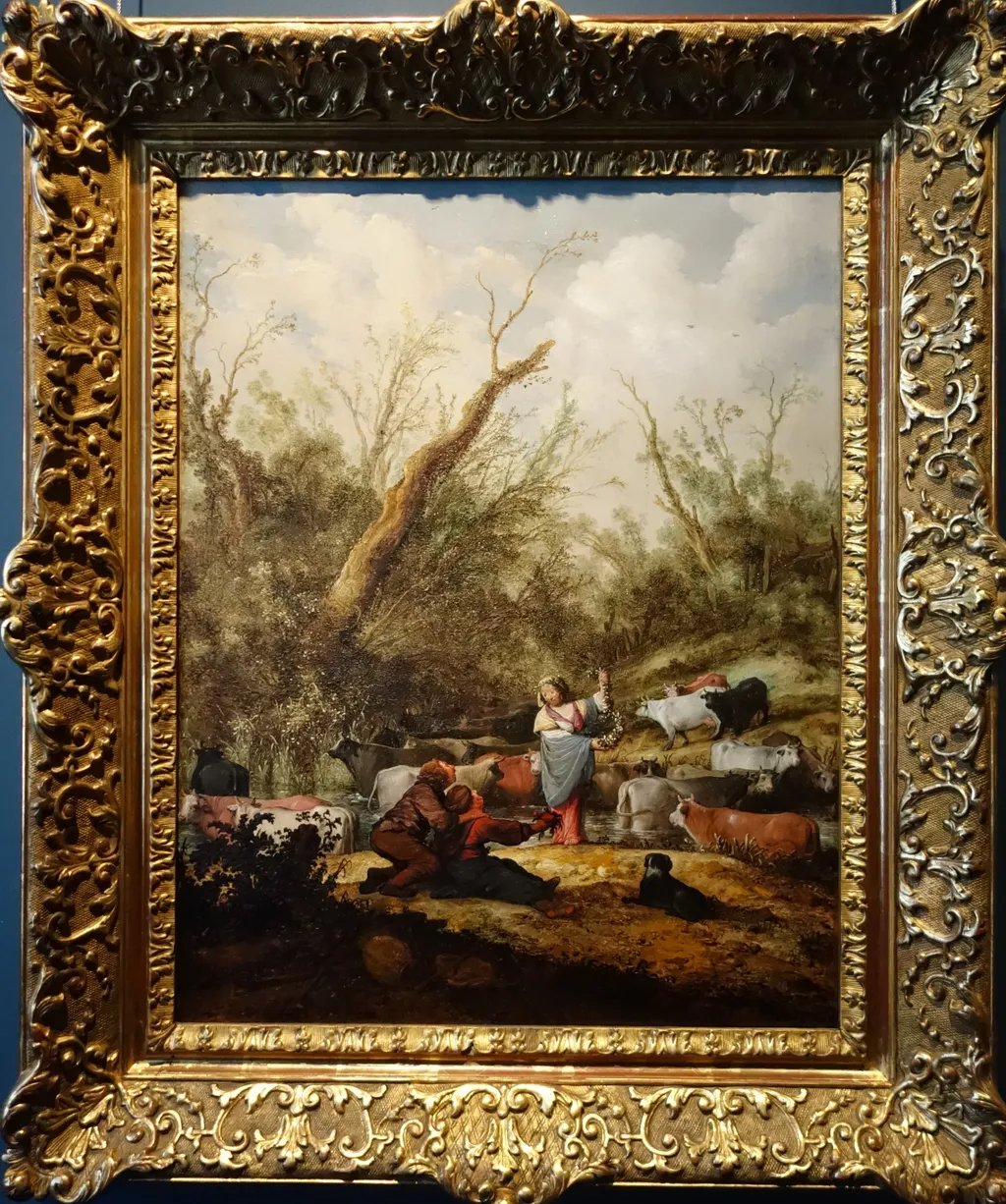 Pastoral scene, by Jacobus Mancadan, oil