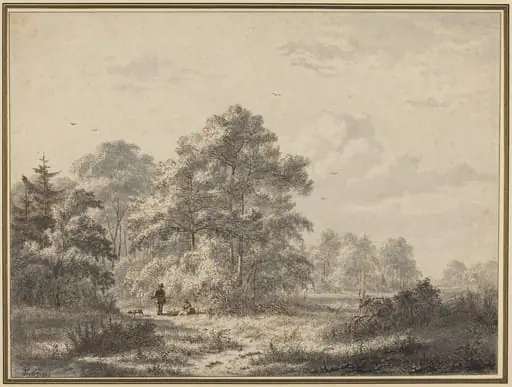 Hunters at the Edge of the Woods, by Jacobus Theodorus Abels