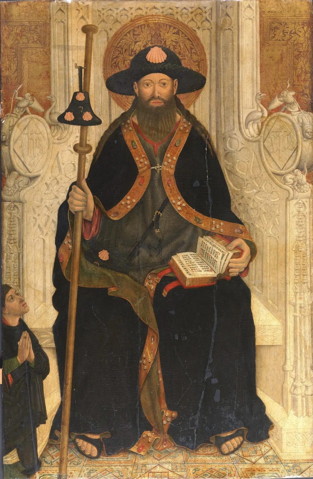 Santiago apóstol entronizado con donante, by Jacomart, oil, 1450