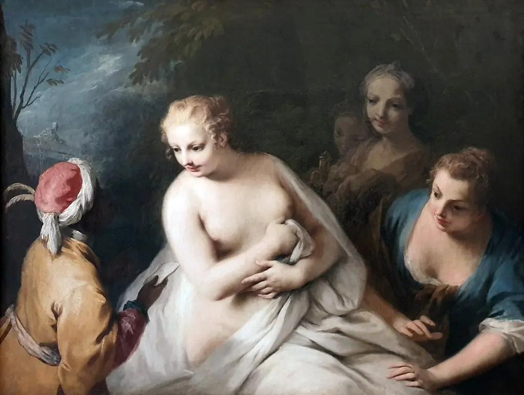 Bathseba at her bath receives the message of David, by Jacopo Amigoni