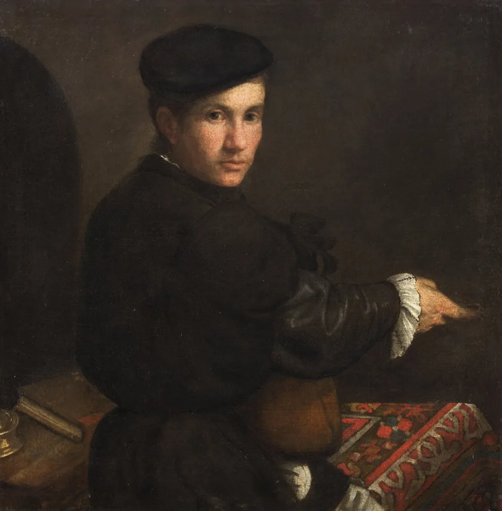 Bildnis eines Jünglings mit Mandoline, by Jacopo Bassano, oil, 1537