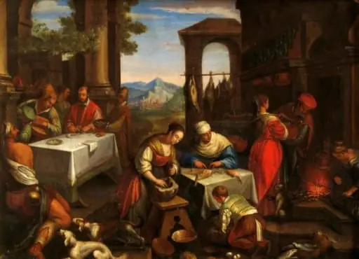 Bogatul și săracul Lazăr, by Jacopo Bassano