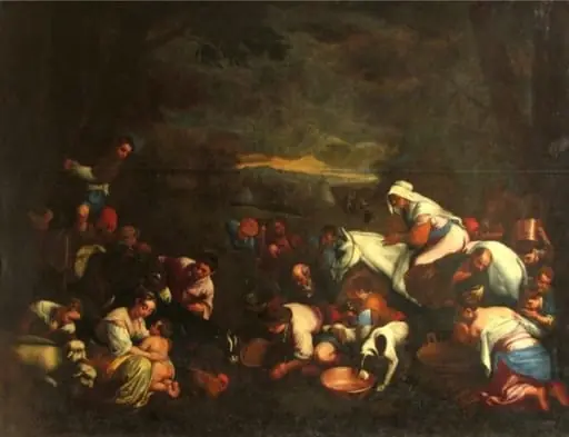 Izraeliții la izvor, by Jacopo Bassano