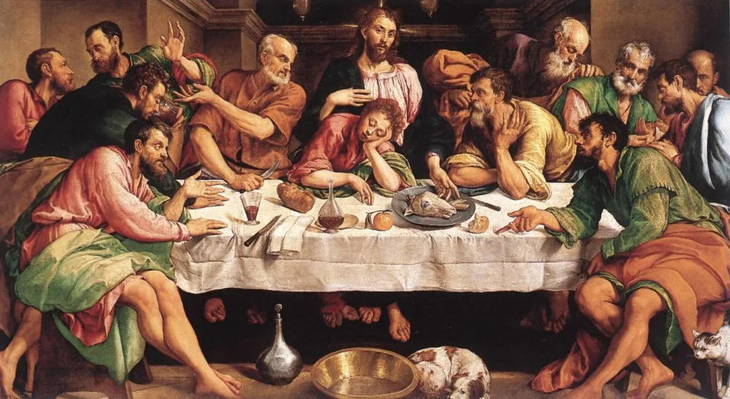 Last Supper, by Jacopo Bassano, oil, 1546