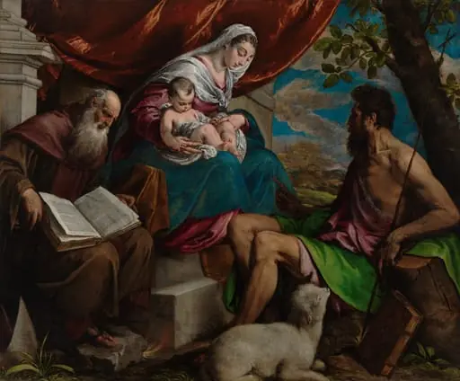 Neitsyt Maria, Jeesus-lapsi, Johannes Kastaja ja Pyhä Antonius Apotti