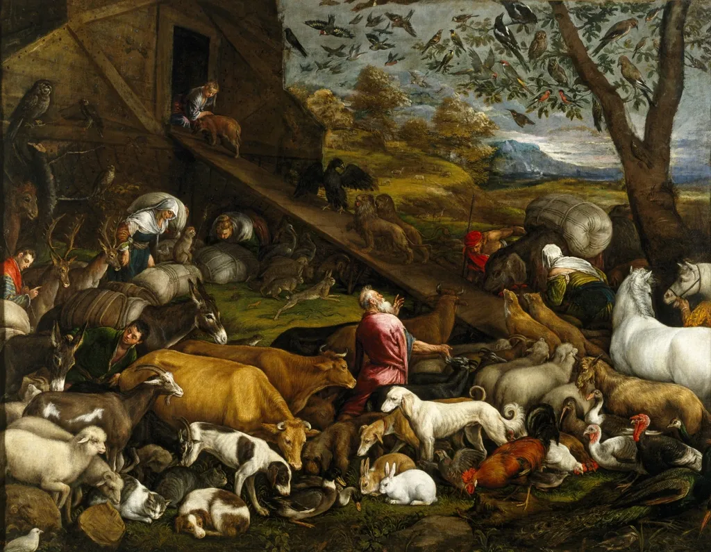 The Animals entering Noah’s Ark, by Jacopo Bassano, oil, 1570
