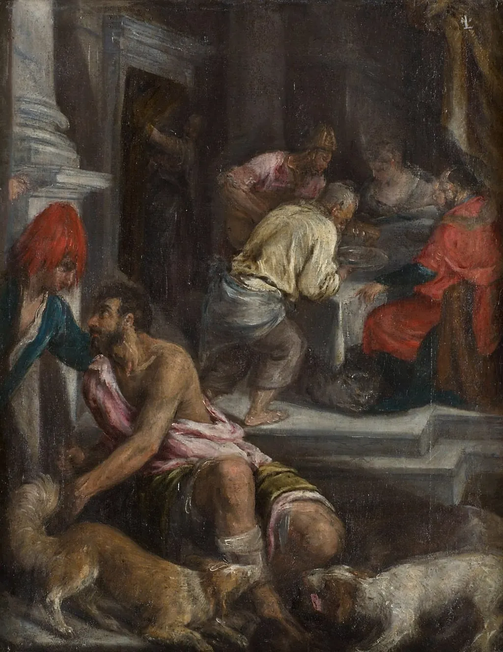 The parable of the rich man and poor Lazarus, by Jacopo Bassano, oil, 1559