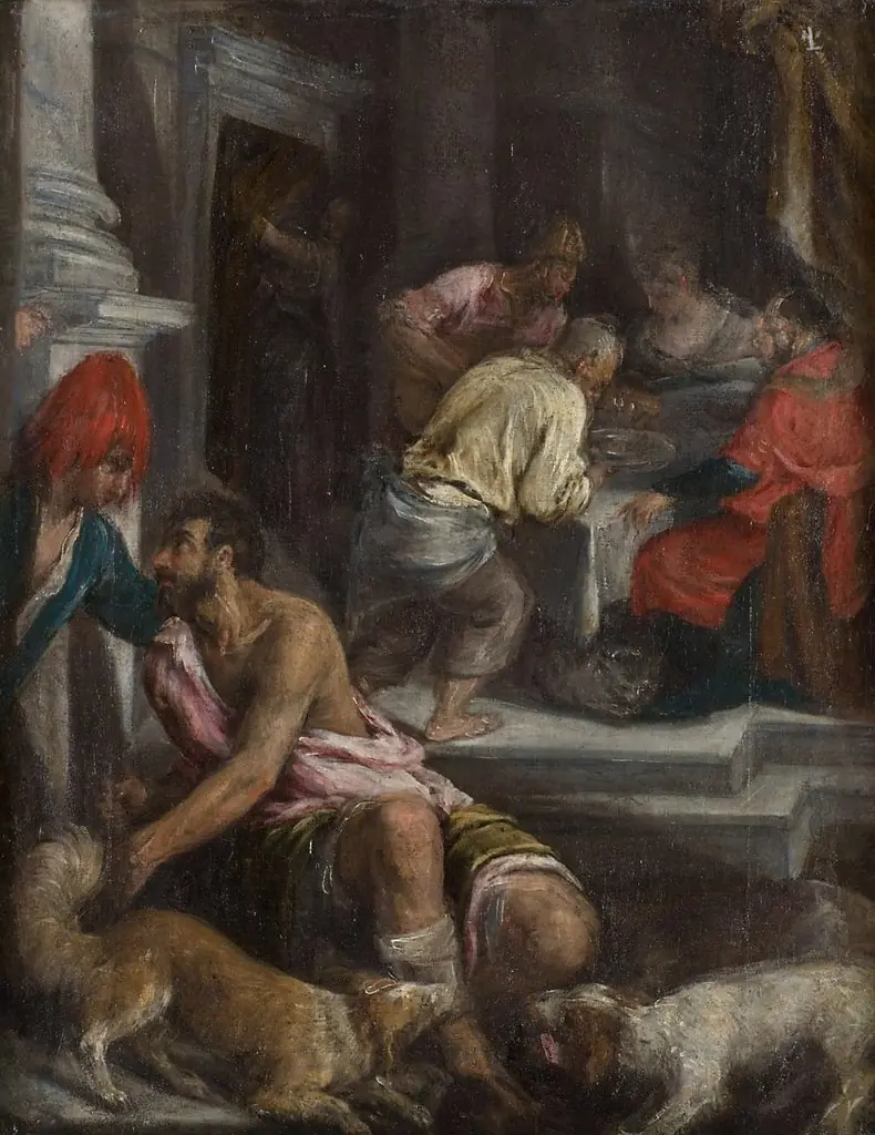 The parable of the rich man and poor Lazarus, by Jacopo Bassano