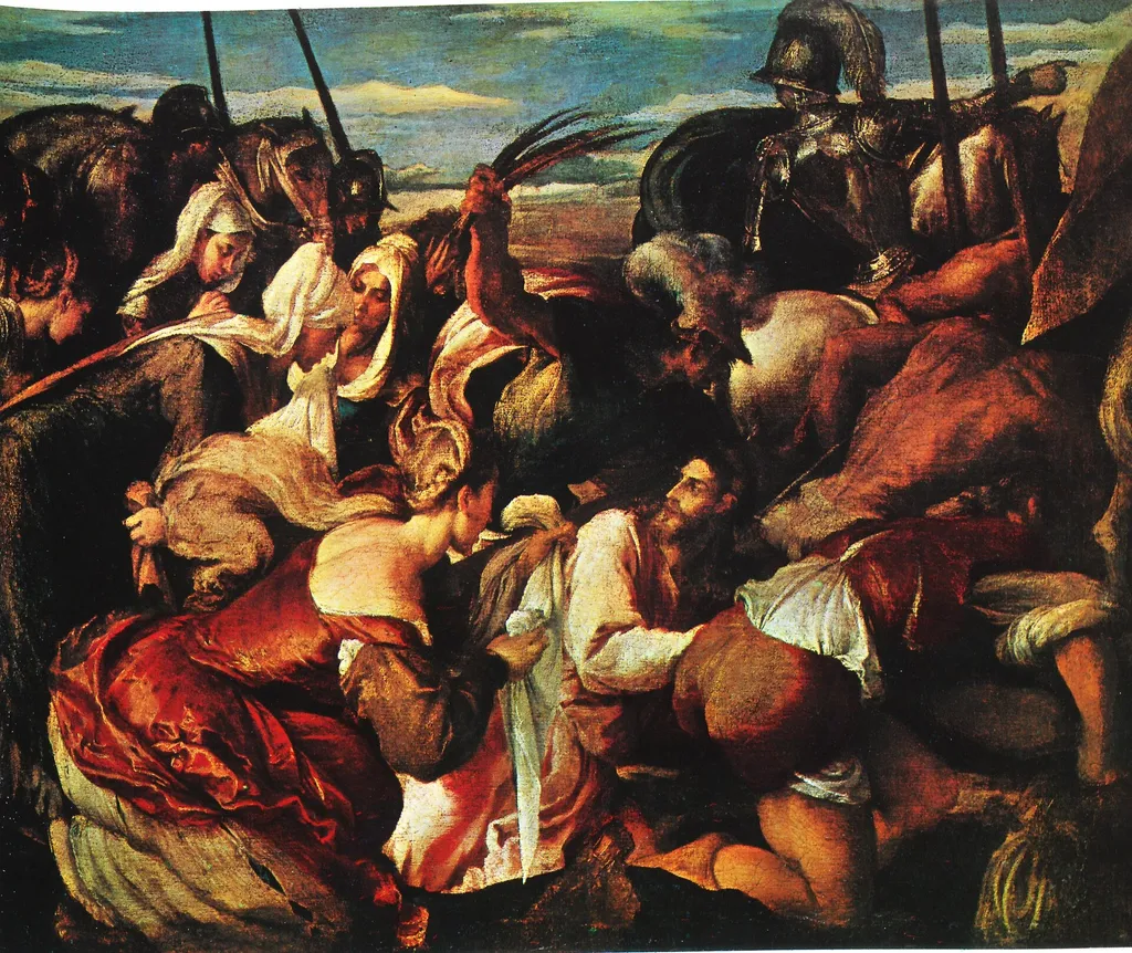 The Way to Calvary, by Jacopo Bassano, oil, 1552