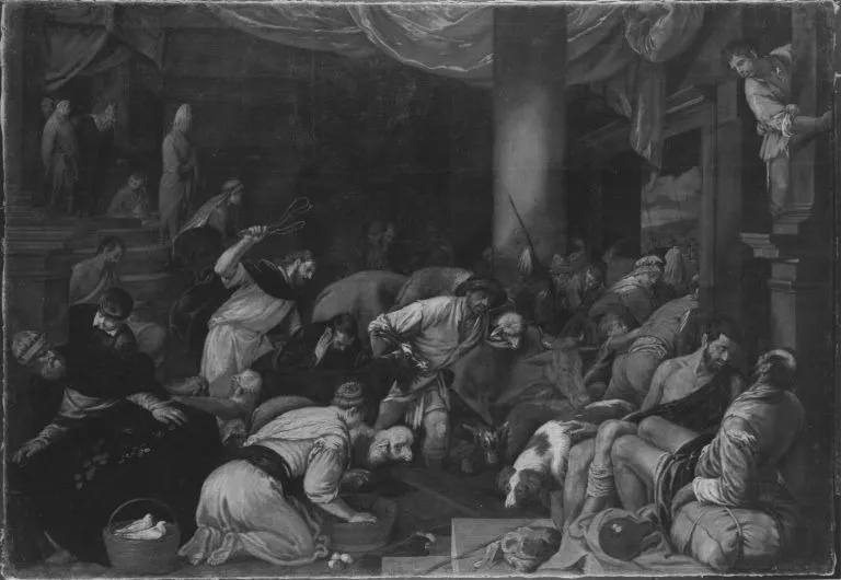 Vertreibung der Händler aus dem Tempel, by Jacopo Bassano, unspecified, 1553