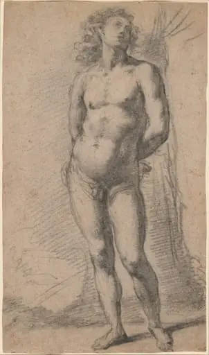 Study of a Standing Male Nude: Saint Sebastian, by Jacopo Confortini