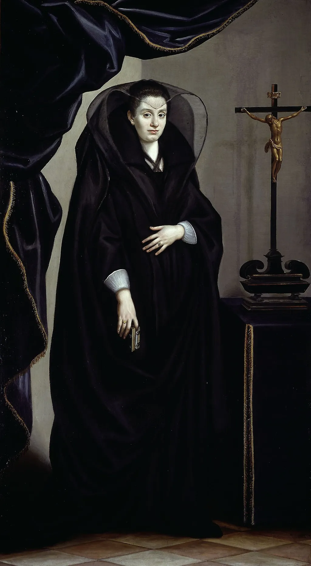 Retrato de una dama de la nobleza vestida de luto, by Jacopo da Empoli, oil, 1600