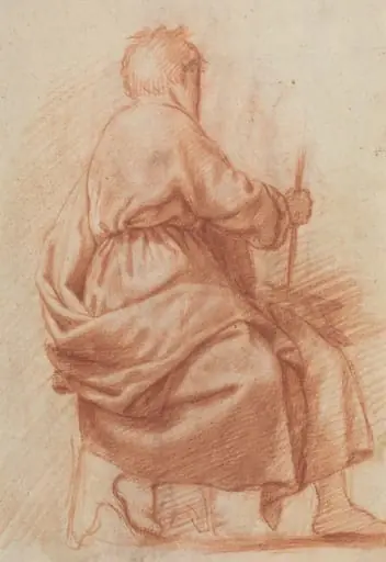 Seated Draped Man [verso], by Jacopo da Empoli