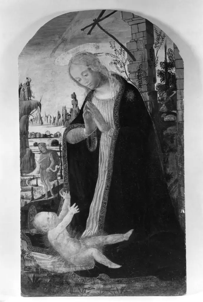 Madonna Adoring The Child, by Jacopo da Sellaio