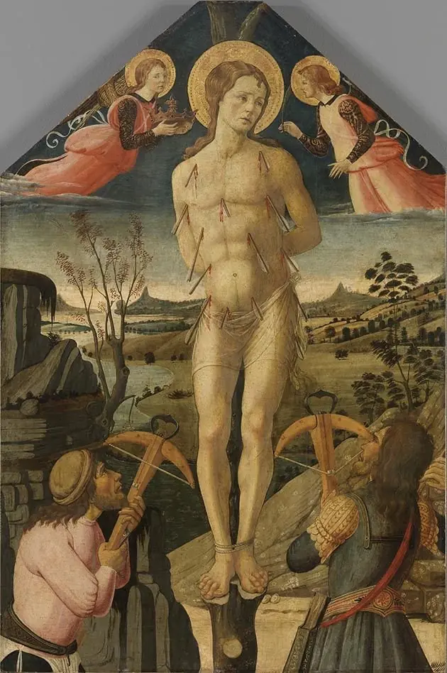 The martyrdom of Saint Sebastian, by Jacopo da Sellaio