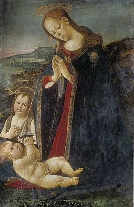 Virgin adoring the Child, by Jacopo da Sellaio
