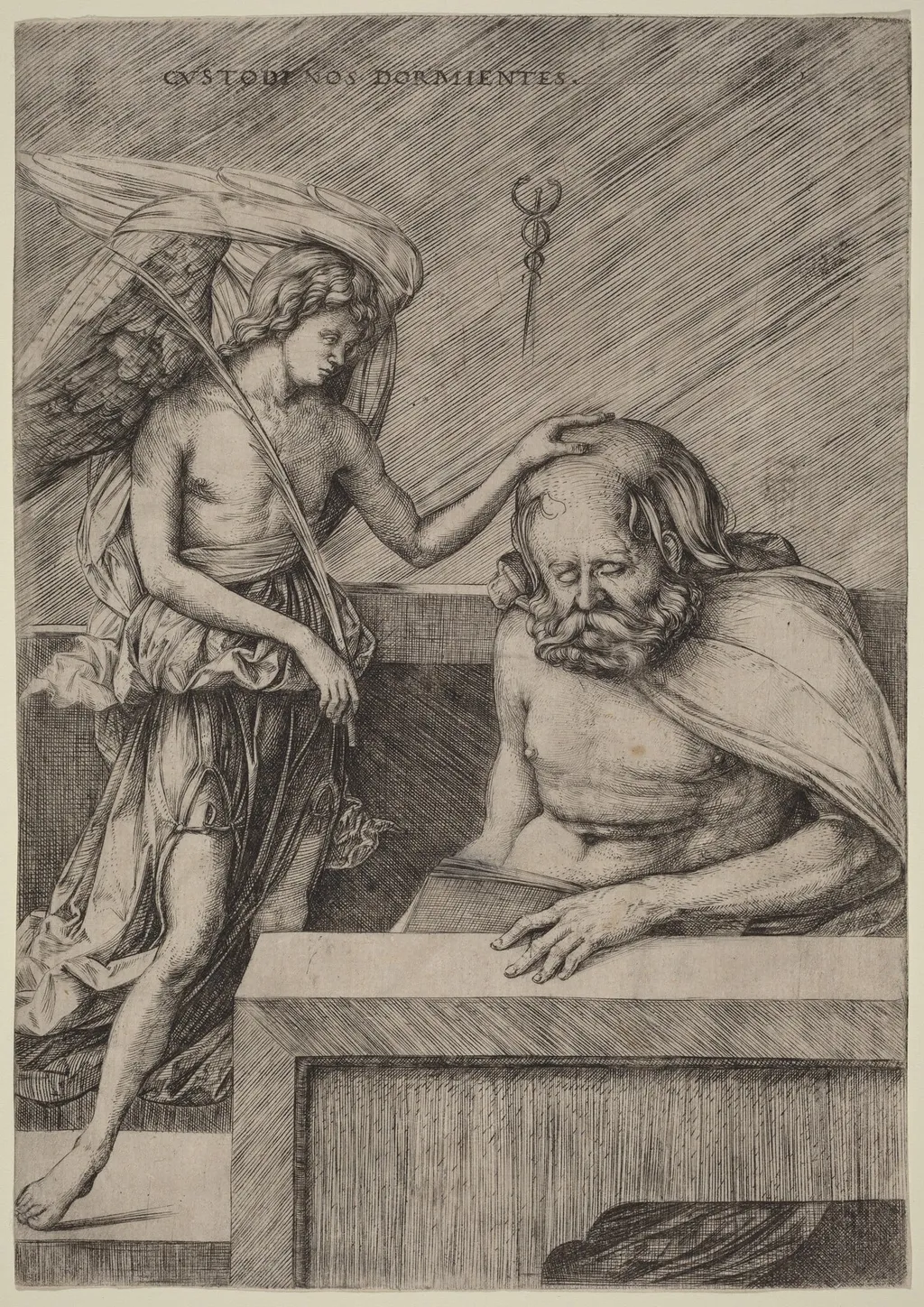 Custodi Nos Dormientes (The Guardian Angel), by Jacopo de' Barbari, ink, 1509