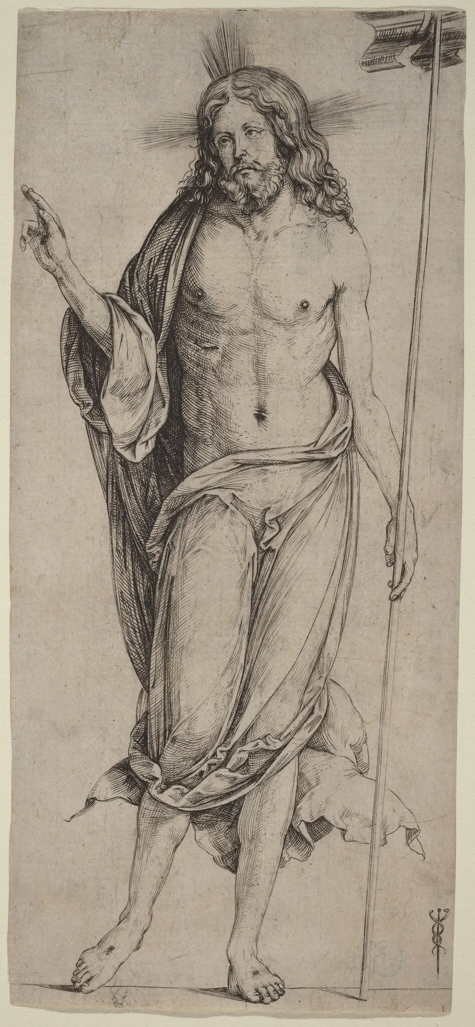 The Risen Christ, by Jacopo de' Barbari, ink, 1504