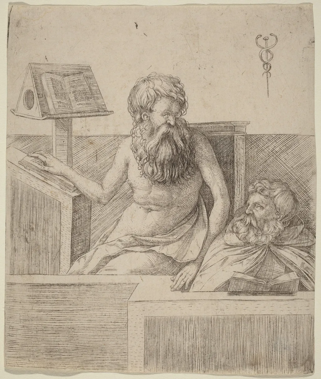 Two Philosophers, by Jacopo de' Barbari, ink, 1509