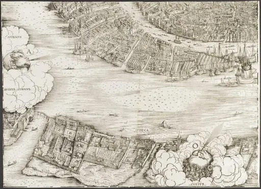 View of Venice [lower left block], by Jacopo de' Barbari
