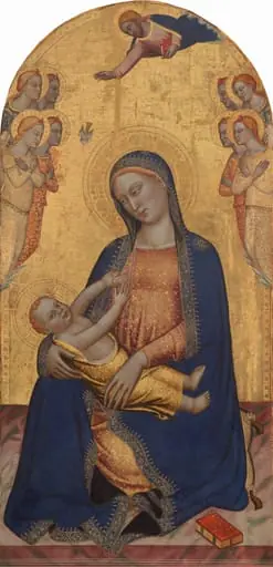 Madonna and Child with God the Father Blessing and Angels, by Jacopo di Cione